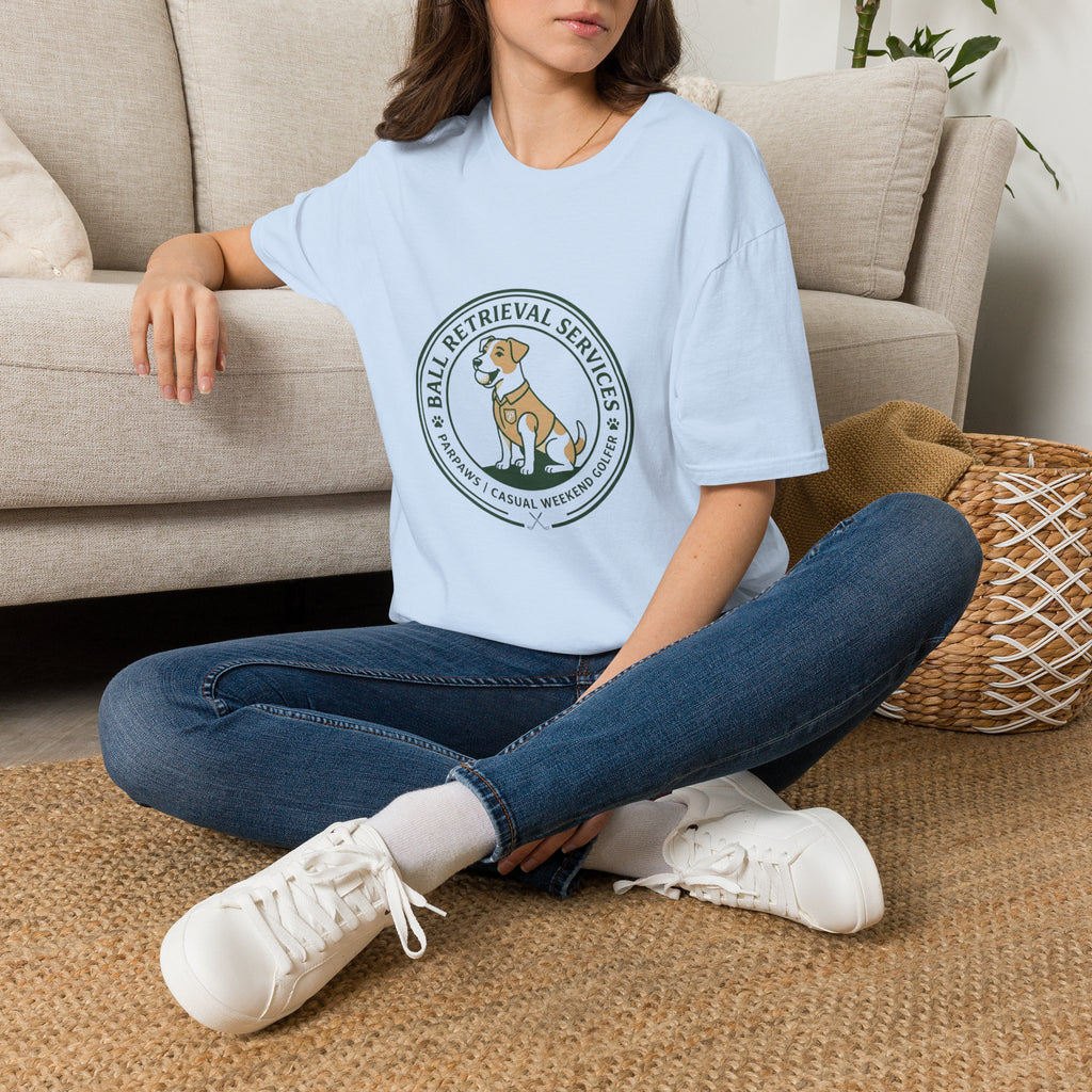 Ball Retrieval Services Dog T‑Shirt — Retro Retriever Logo Tee