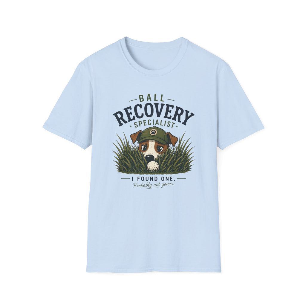 Recovery Specialist T‑Shirt — Ball Recovery Dog Design