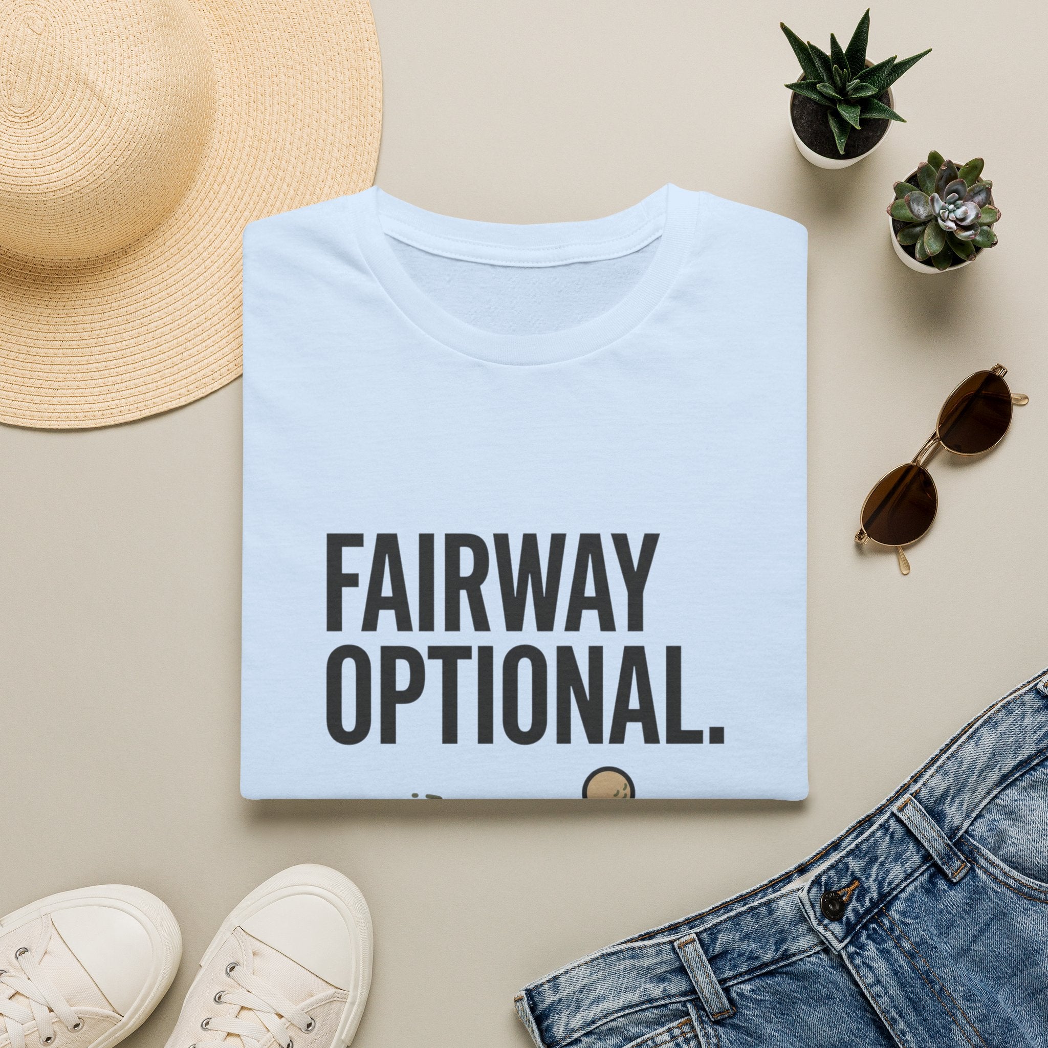 Fairway Optional Golf T-Shirt — "Fairway Optional" Funny Golfing Tee