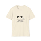 Dog Peeking with Golf Ball T‑Shirt — "Just Here for the Balls" Funny Pet Golfer Tee