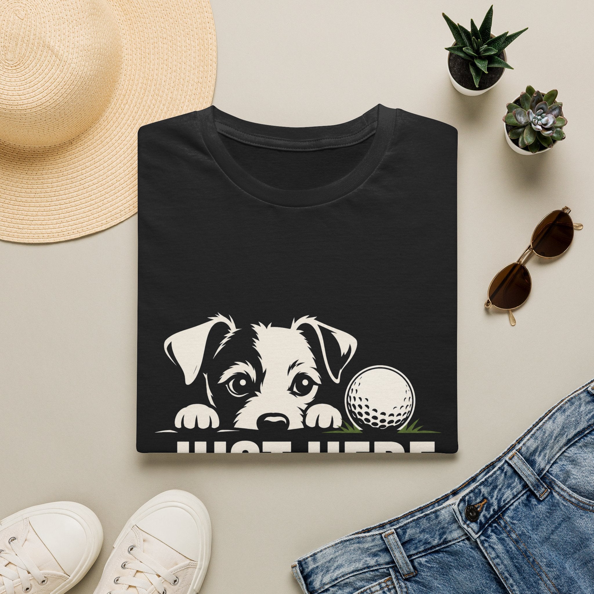Just Here For The Balls Dog T-Shirt — Funny Puppy Lover Tee