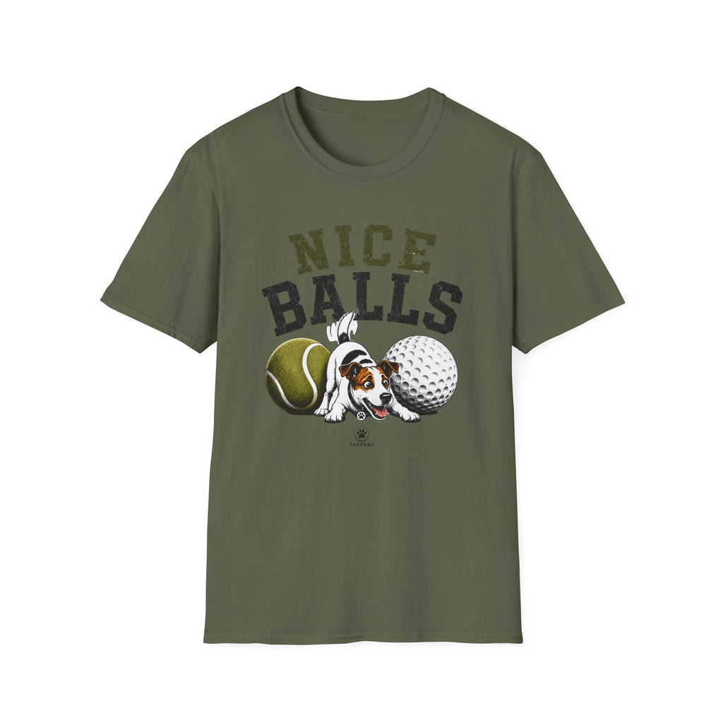 Nice Balls Graphic T‑Shirt — Funny Tennis & Golf Sports Tee