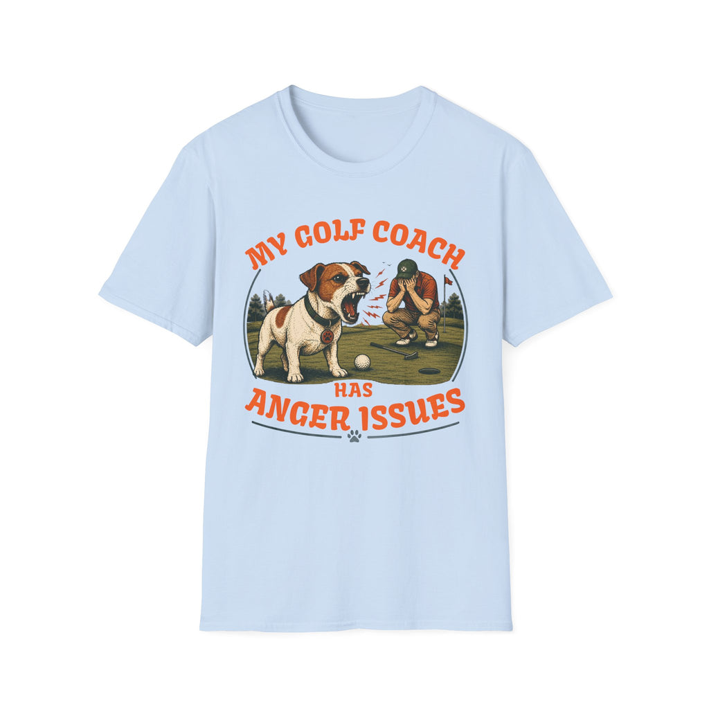 T-Shirt — My Golf Coach Has Anger Issues Vintage Golf Humor Tee