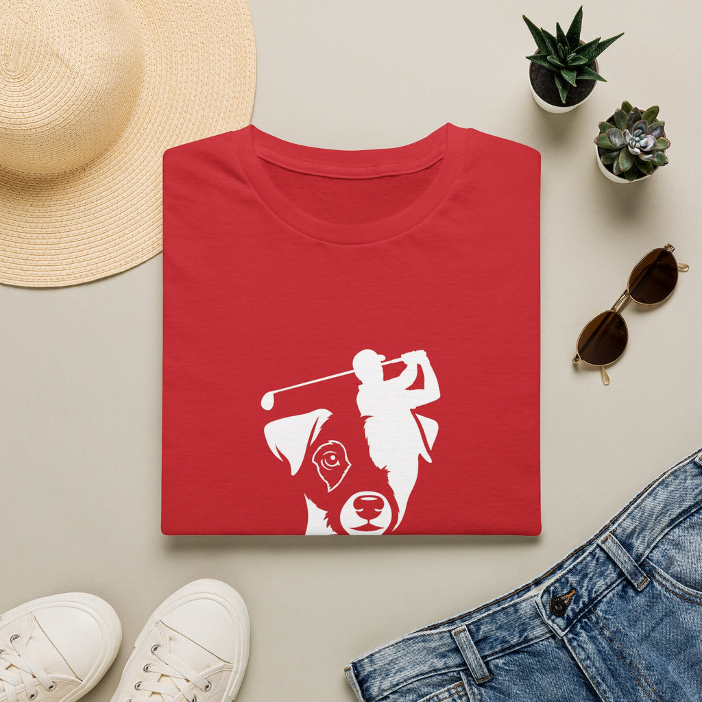 Golf Dog T-Shirt — "Small Dog. Big Slice." Funny Golfing Pet Tee