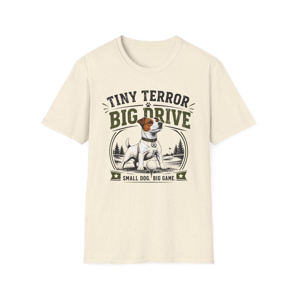 T-Shirt — "Tiny Terror, Big Drive" Hunting Dog Graphic