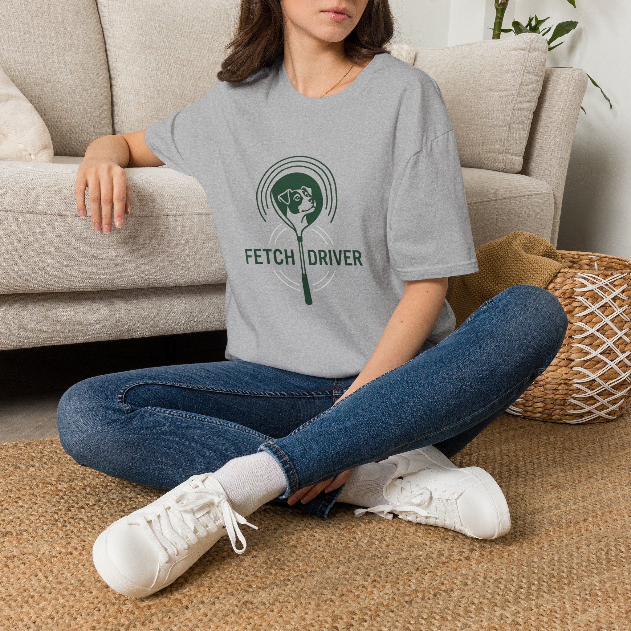 Fetch Driver T‑Shirt — Retro Tennis Ball & Dog Logo Tee