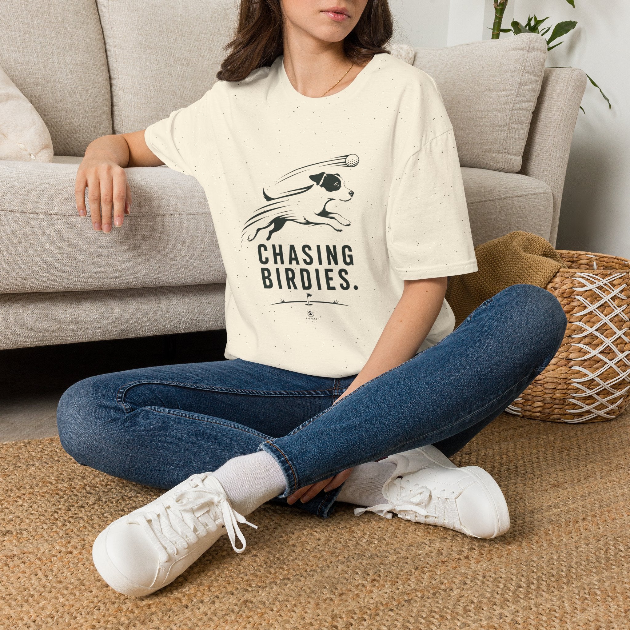 Chasing Birdies Dog Graphic T-Shirt