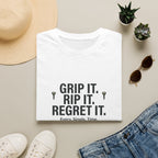 Grip It. Rip It. Regret It. Golf T-Shirt — Funny Golfing Quote Tee