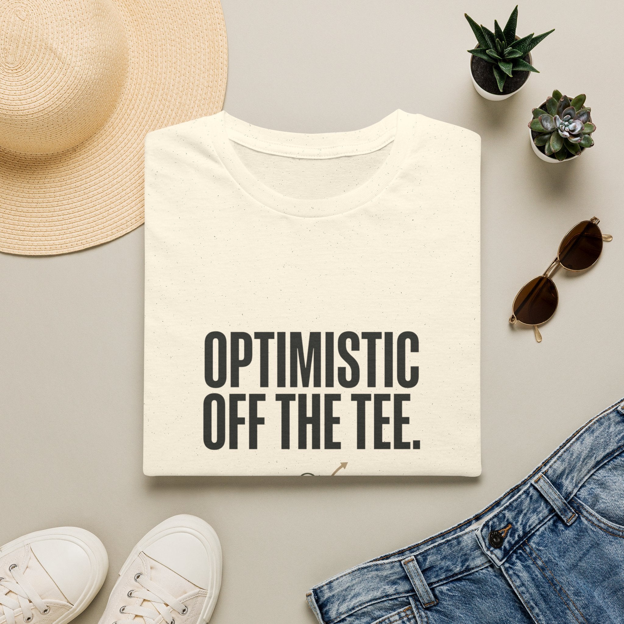 Optimistic Off The Tee T-Shirt — Funny Golf Quote Tee