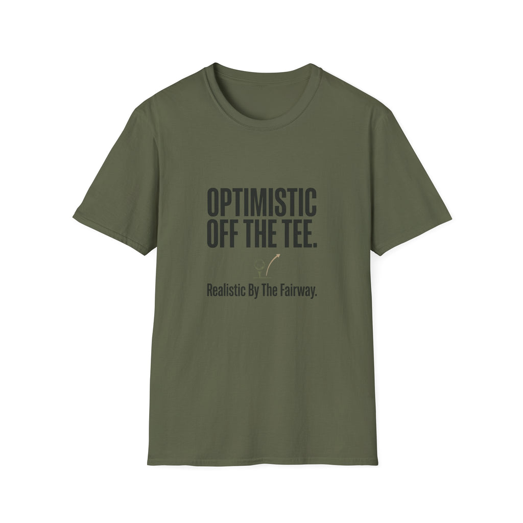 Optimistic Off The Tee T-Shirt — Funny Golf Quote Tee