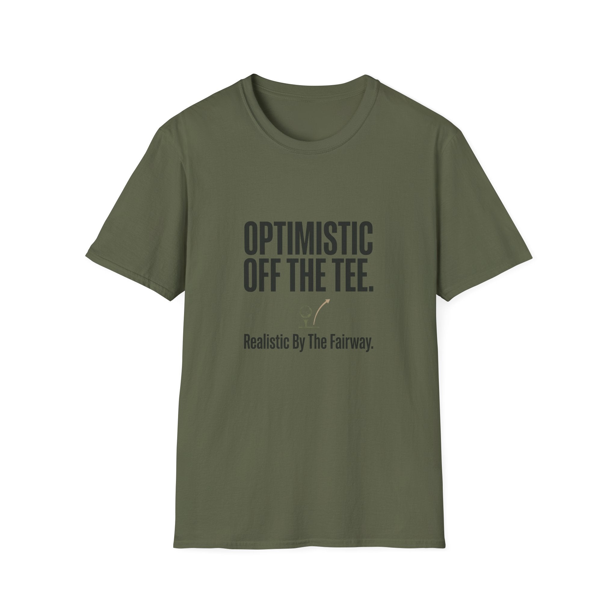 Optimistic Off The Tee T-Shirt — Funny Golf Quote Tee