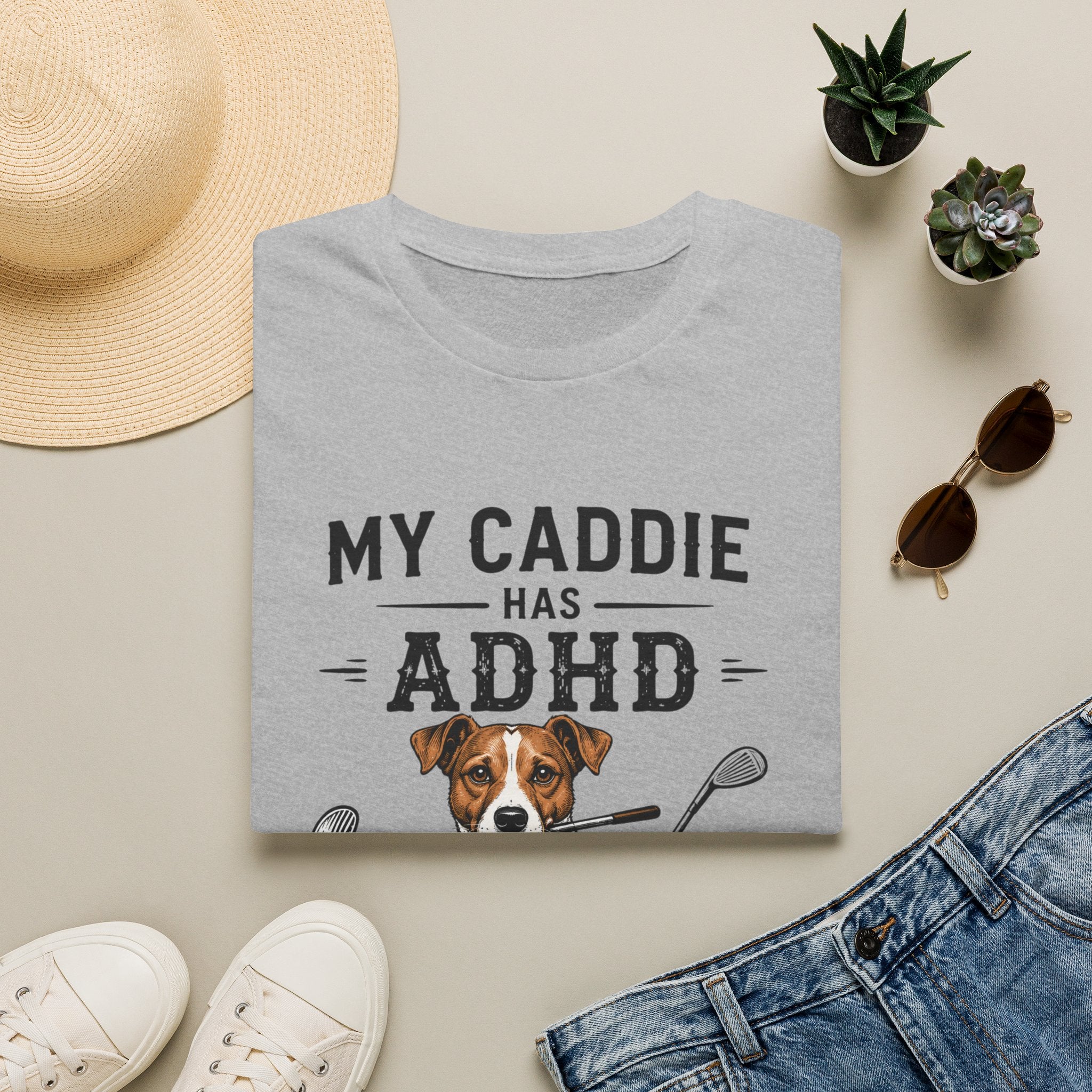 My Caddie Has ADHD T-Shirt — Funny Golf Dog Tee ("Oh Look, A Squirrel")