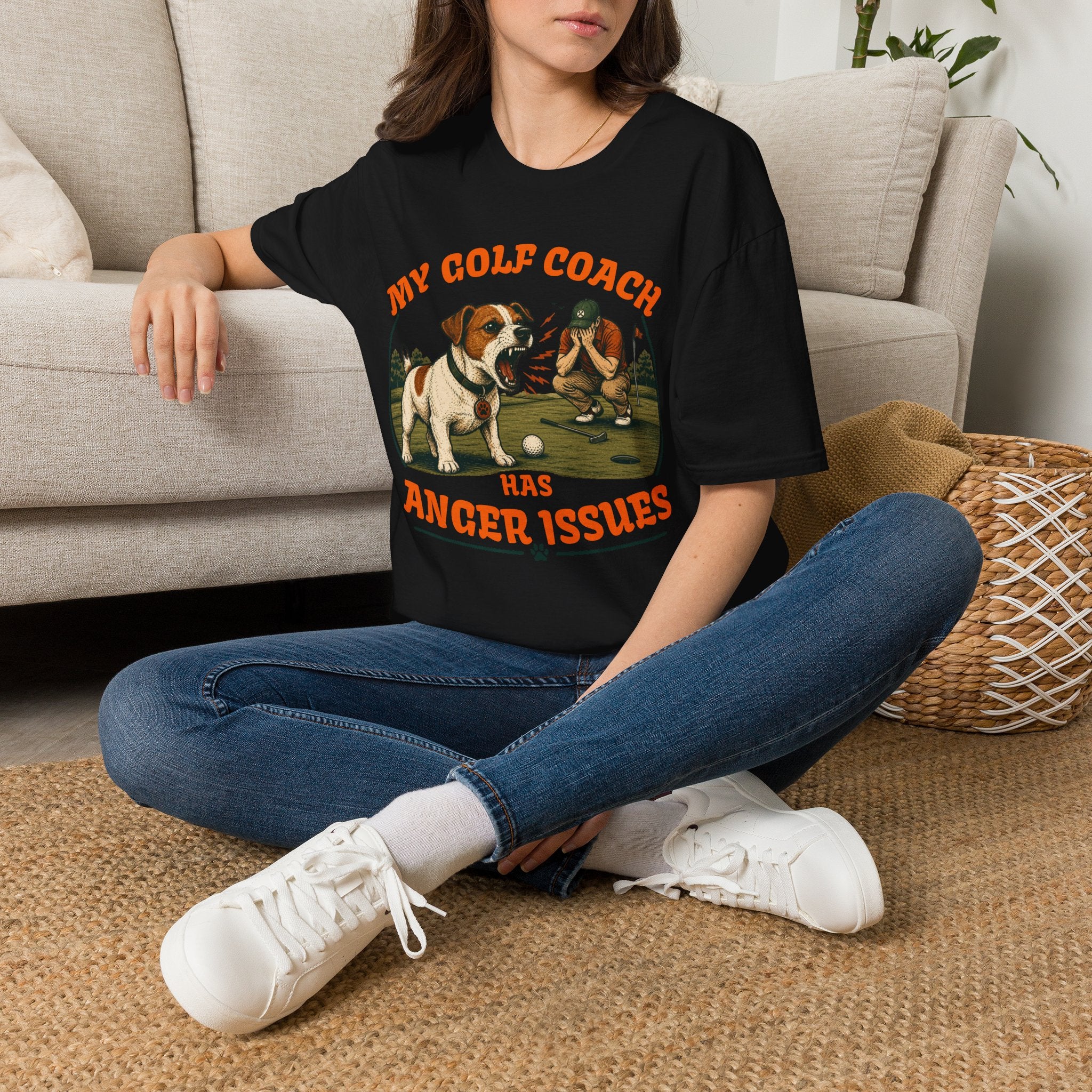 T-Shirt — My Golf Coach Has Anger Issues Vintage Golf Humor Tee