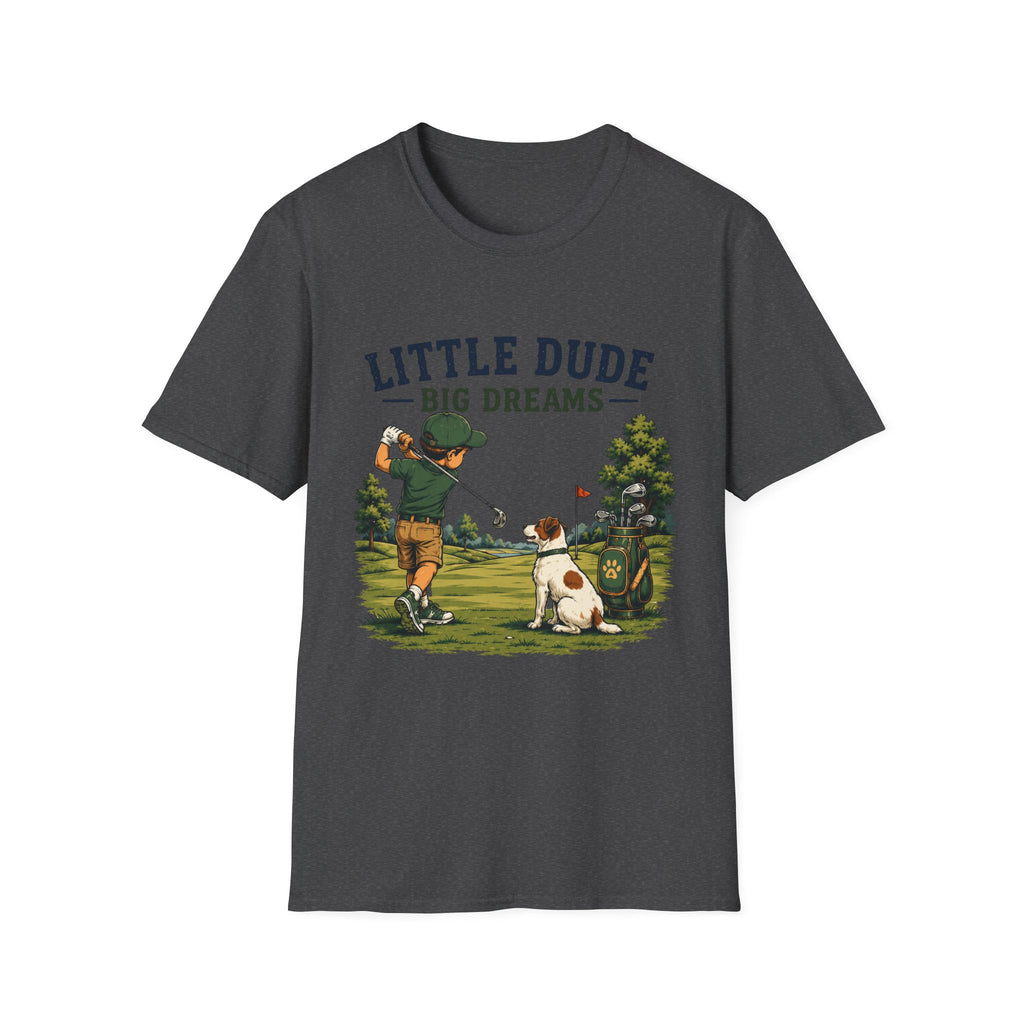 Little Dude Big Dreams T-Shirt — Kids Golf Vintage Design