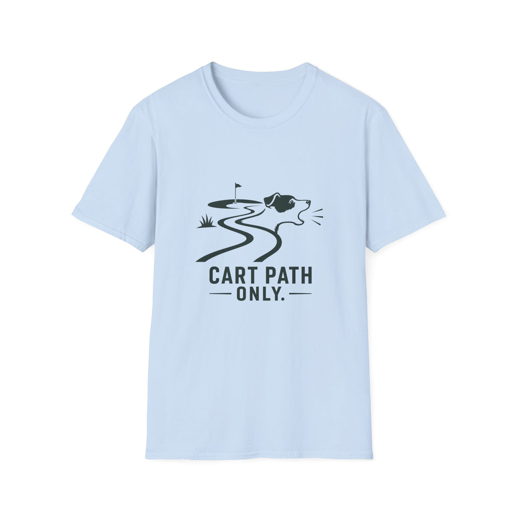 Golf Dog T-Shirt — 'Cart Path Only' Funny Golfing Graphic Tee