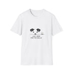 Dog Peeking with Golf Ball T‑Shirt — "Just Here for the Balls" Funny Pet Golfer Tee