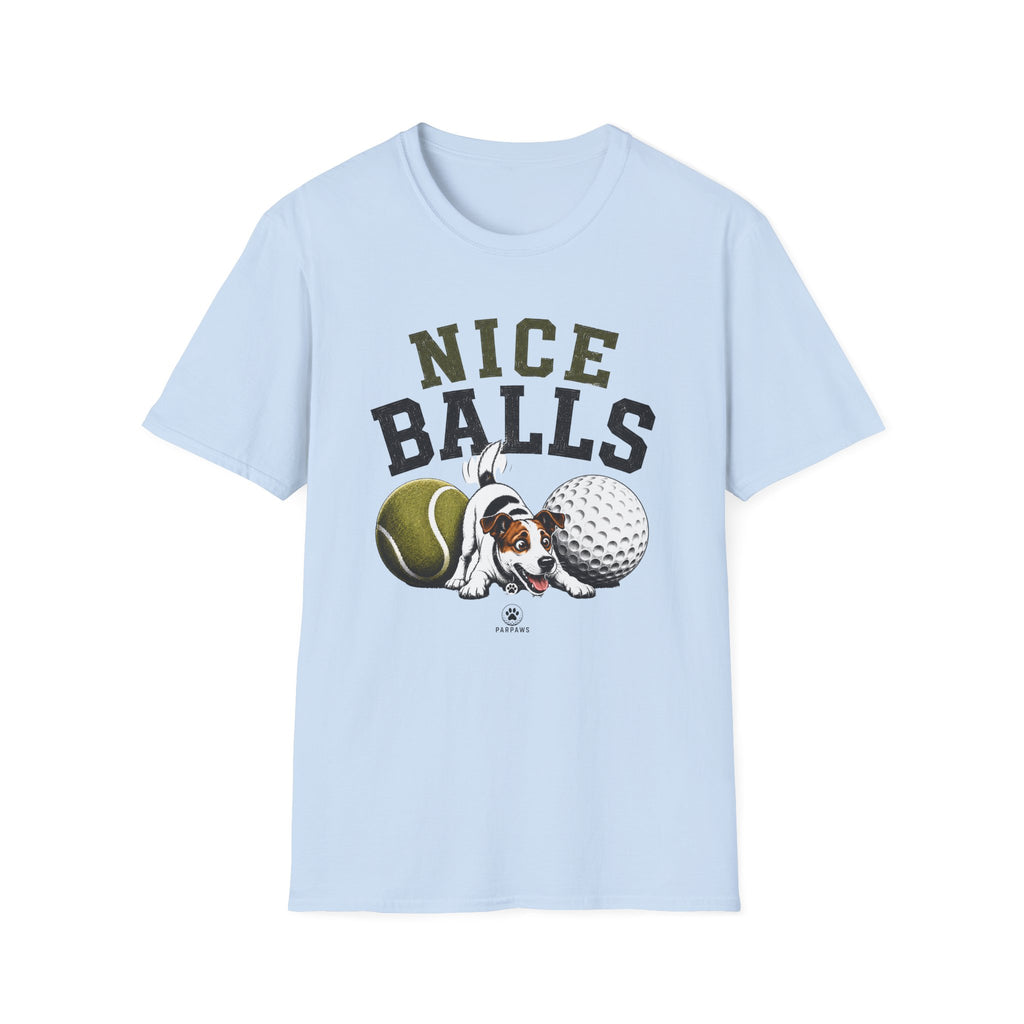Nice Balls Graphic T‑Shirt — Funny Tennis & Golf Sports Tee