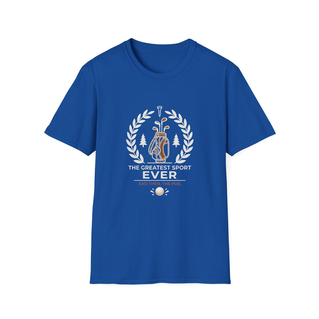 Golf T-Shirt — “The Greatest Sport Ever” Golf Bag Graphic Tee