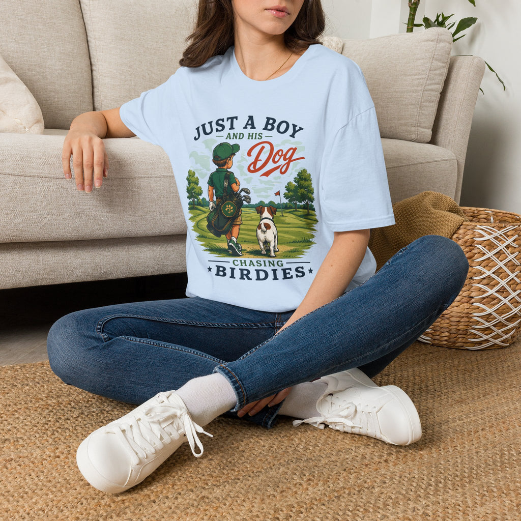 Just a Boy and His Dog T-Shirt — Boy & Dog Golfing 'Chasing Birdies' Vintage Tee