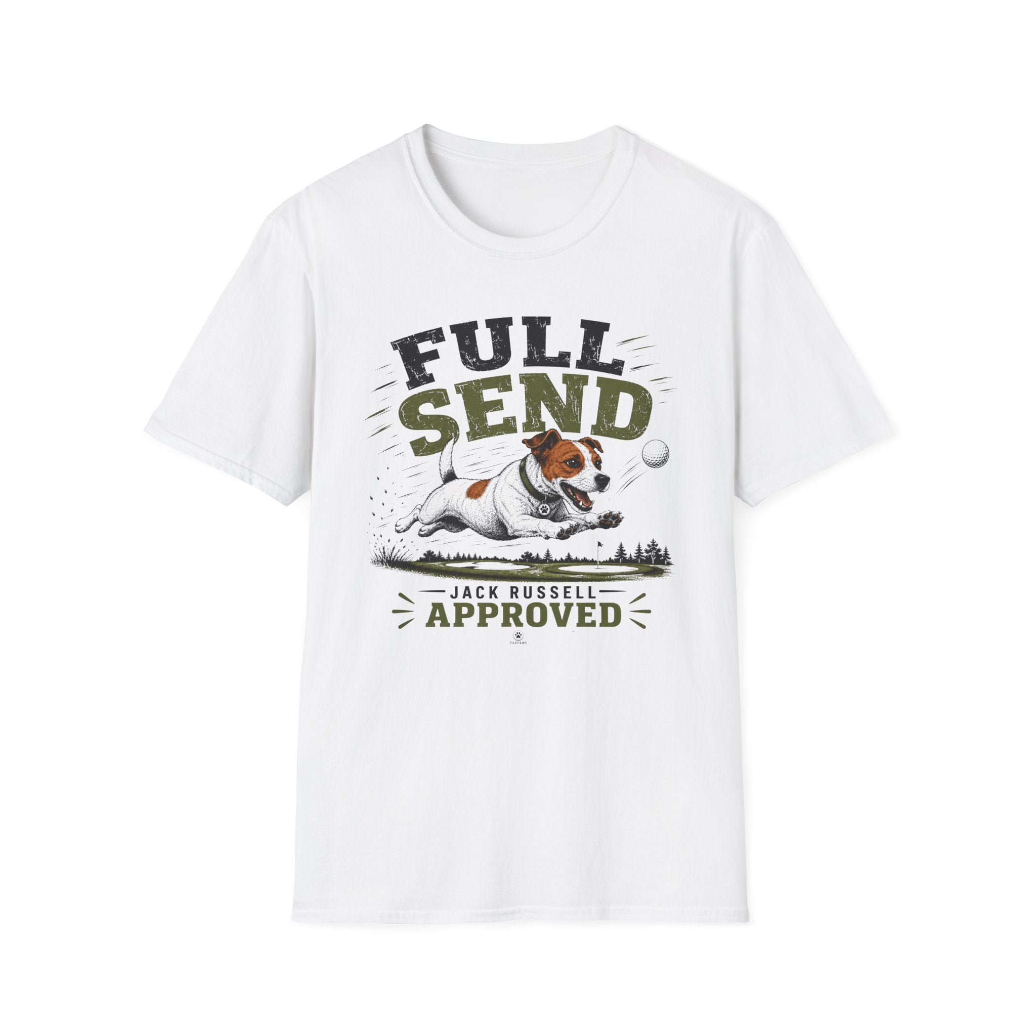 Full Send Jack Russell T-Shirt — "Full Send" Dog Golf Lover Tee