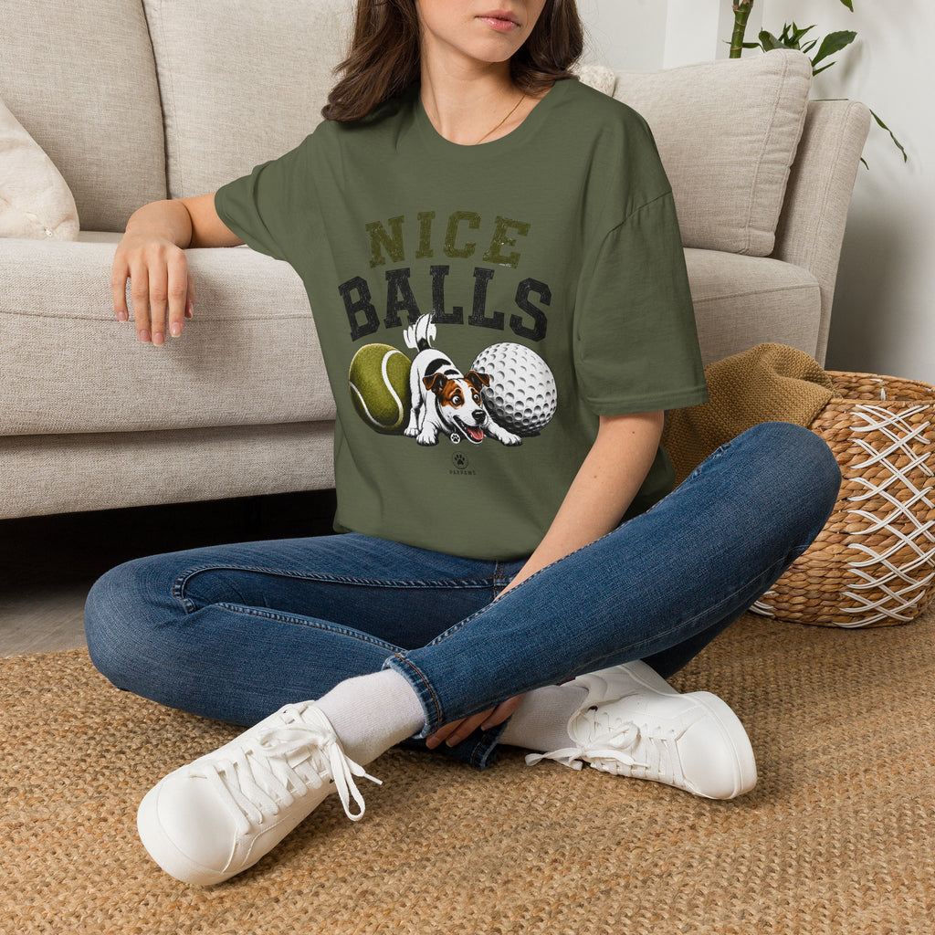 Nice Balls Graphic T‑Shirt — Funny Tennis & Golf Sports Tee