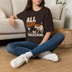 Dog Golf T-Shirt — "All Bark No Backswing" Funny Golfing Dog Tee