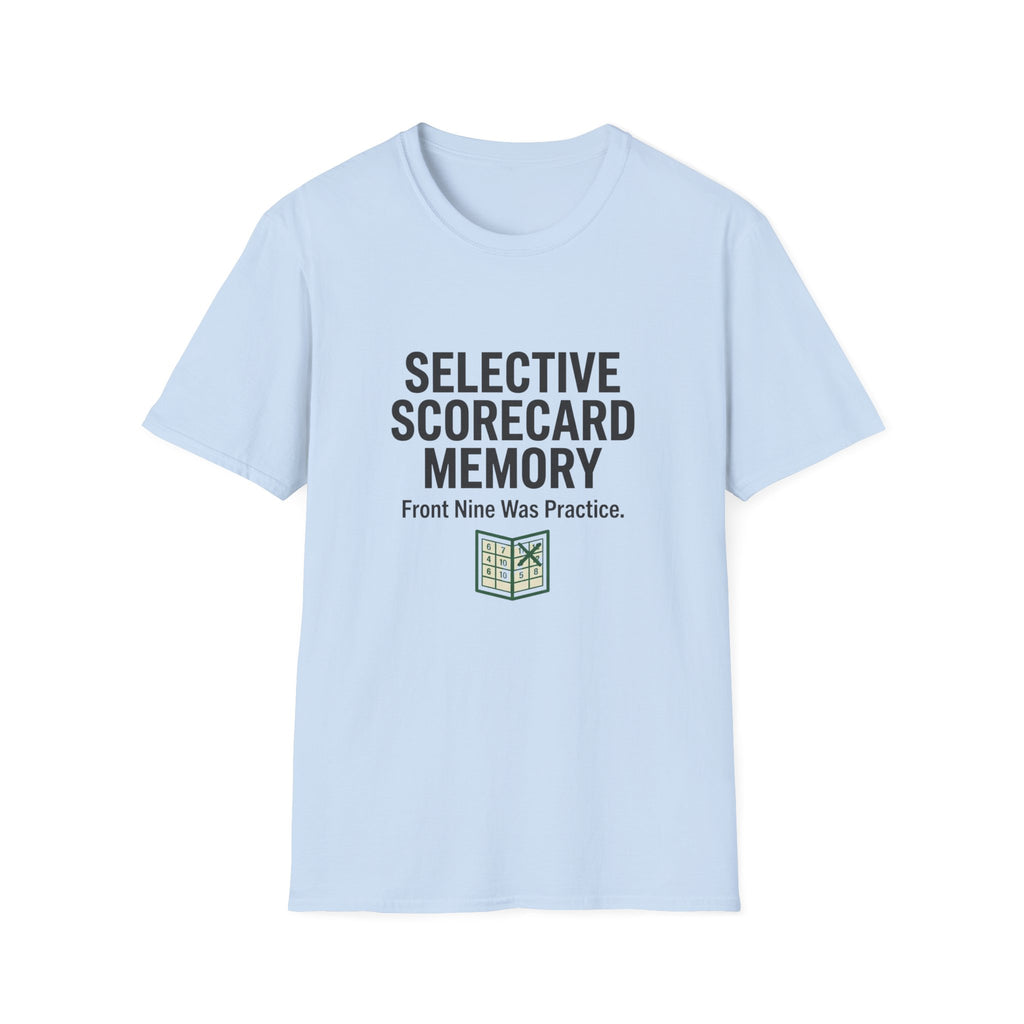 Selective Scorecard Memory T-Shirt — Funny Practice Golf Scorecard Tee