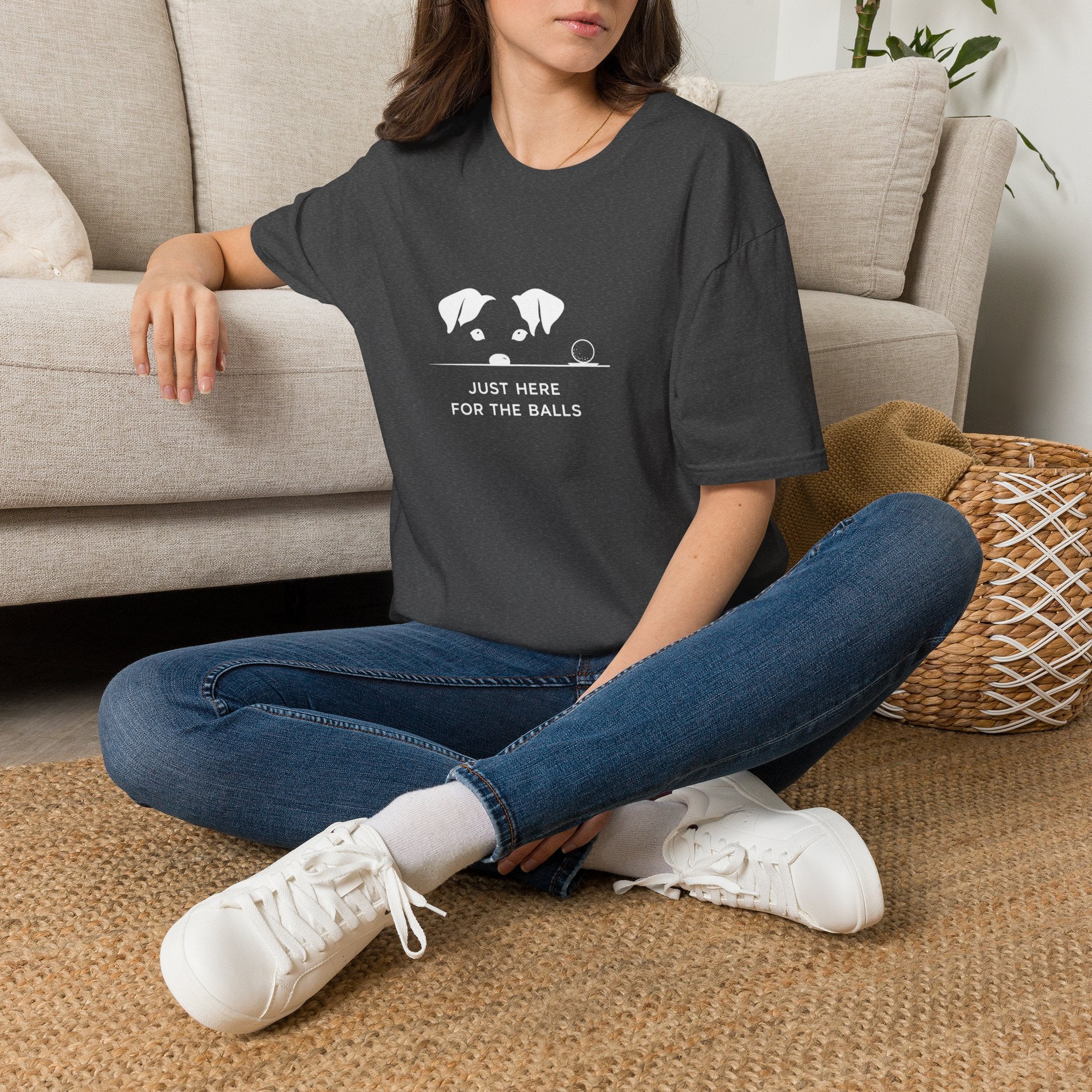Dog Lover T‑Shirt — Shhh "Just Here for the Balls"