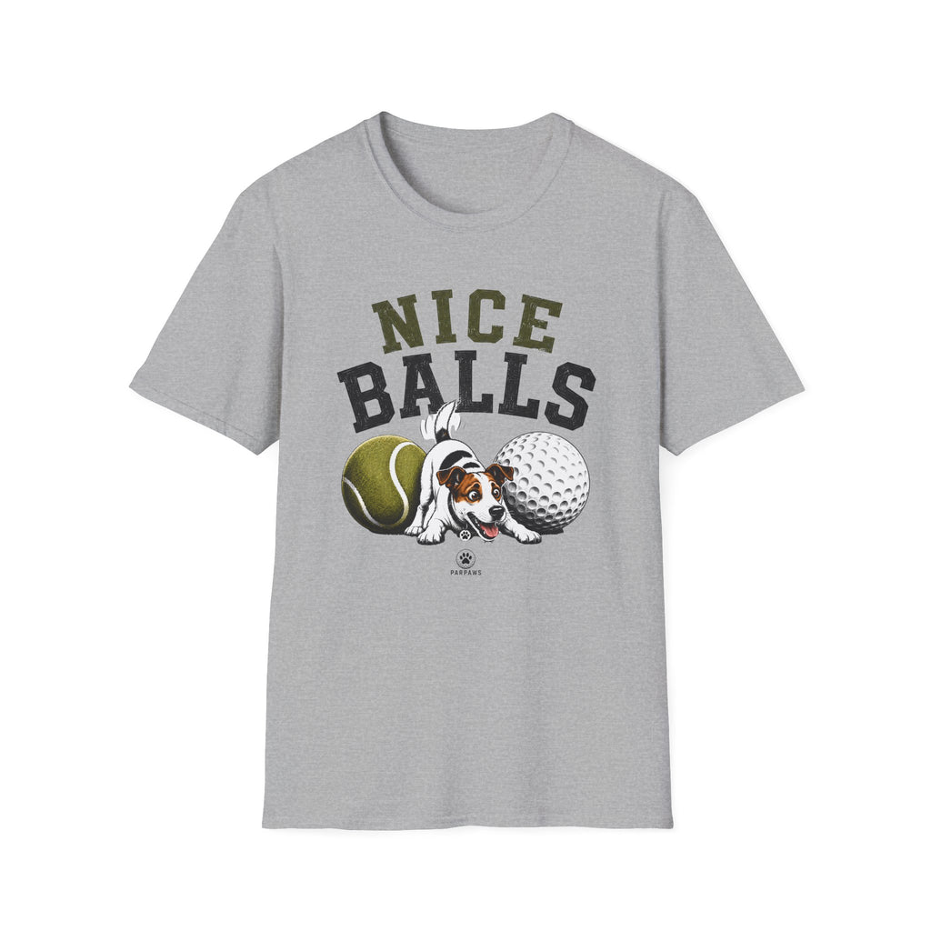 Nice Balls Graphic T‑Shirt — Funny Tennis & Golf Sports Tee