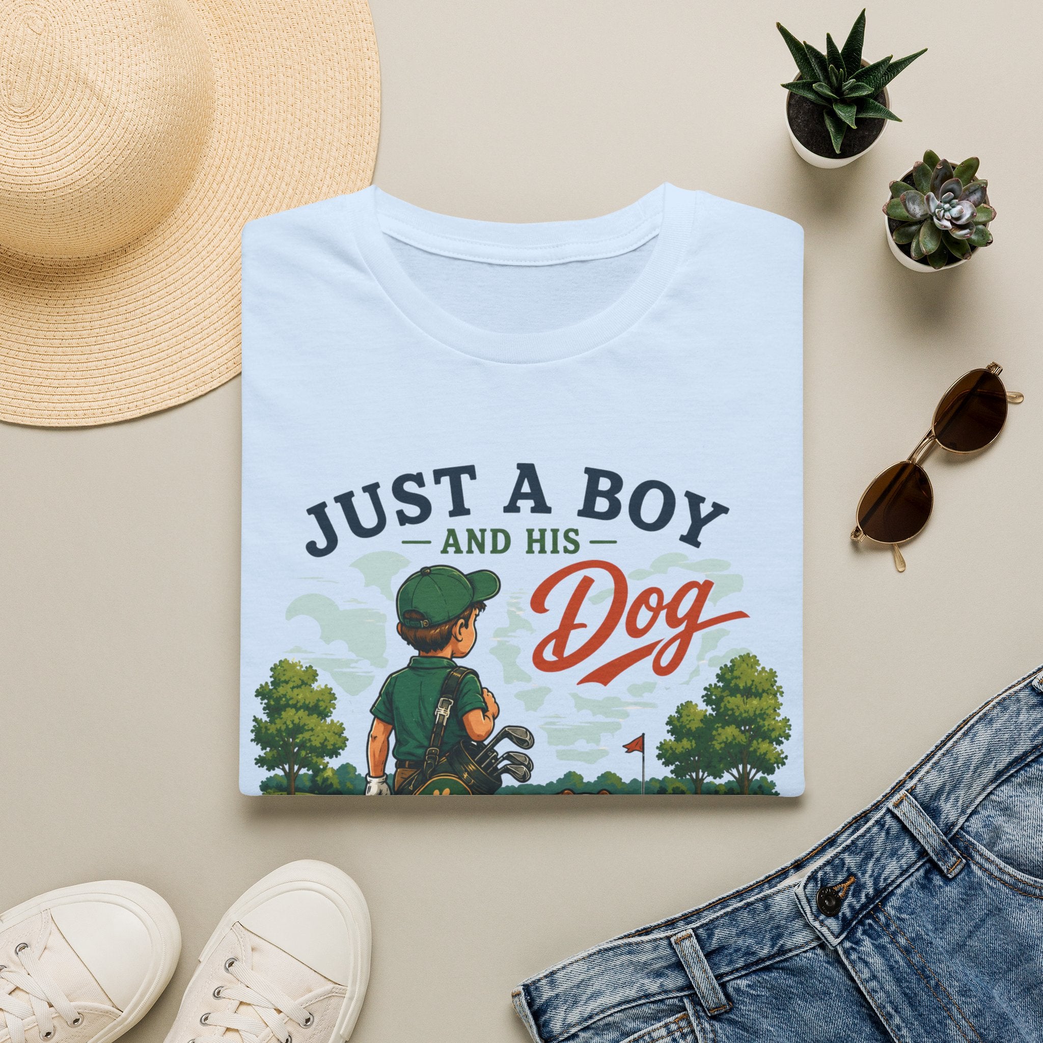 Just a Boy and His Dog T-Shirt — Boy & Dog Golfing 'Chasing Birdies' Vintage Tee