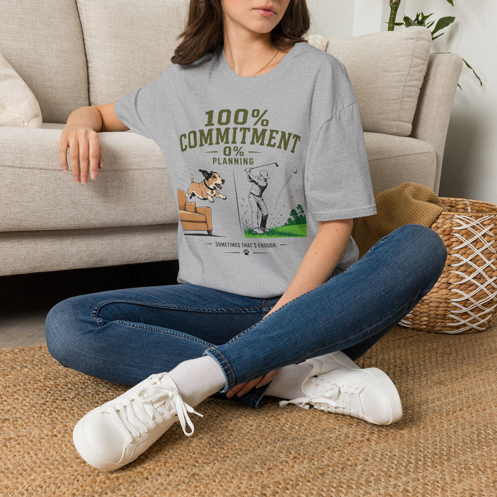 100% Commitment Golf T‑Shirt - Golfer & Dog Tee