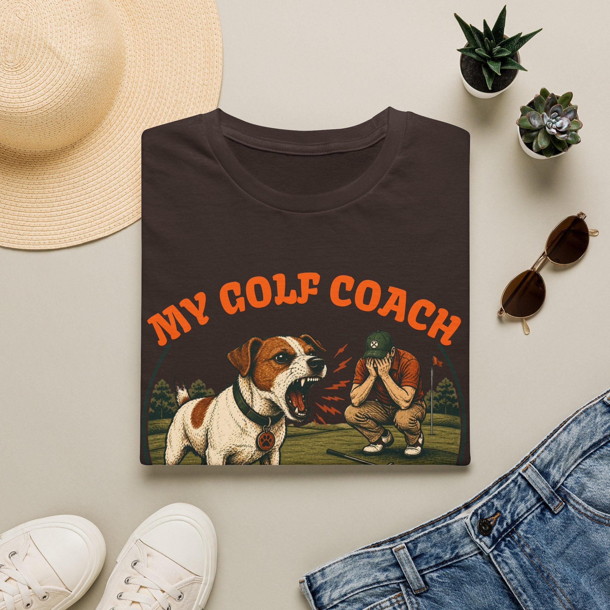 T-Shirt — My Golf Coach Has Anger Issues Vintage Golf Humor Tee