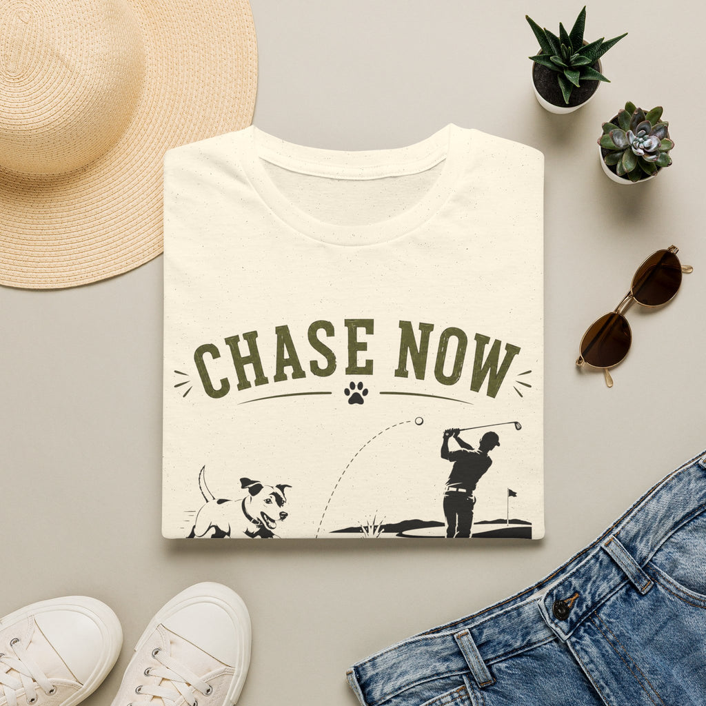 Chase Now Think Later T-Shirt — Golf Dog Graphic Tee