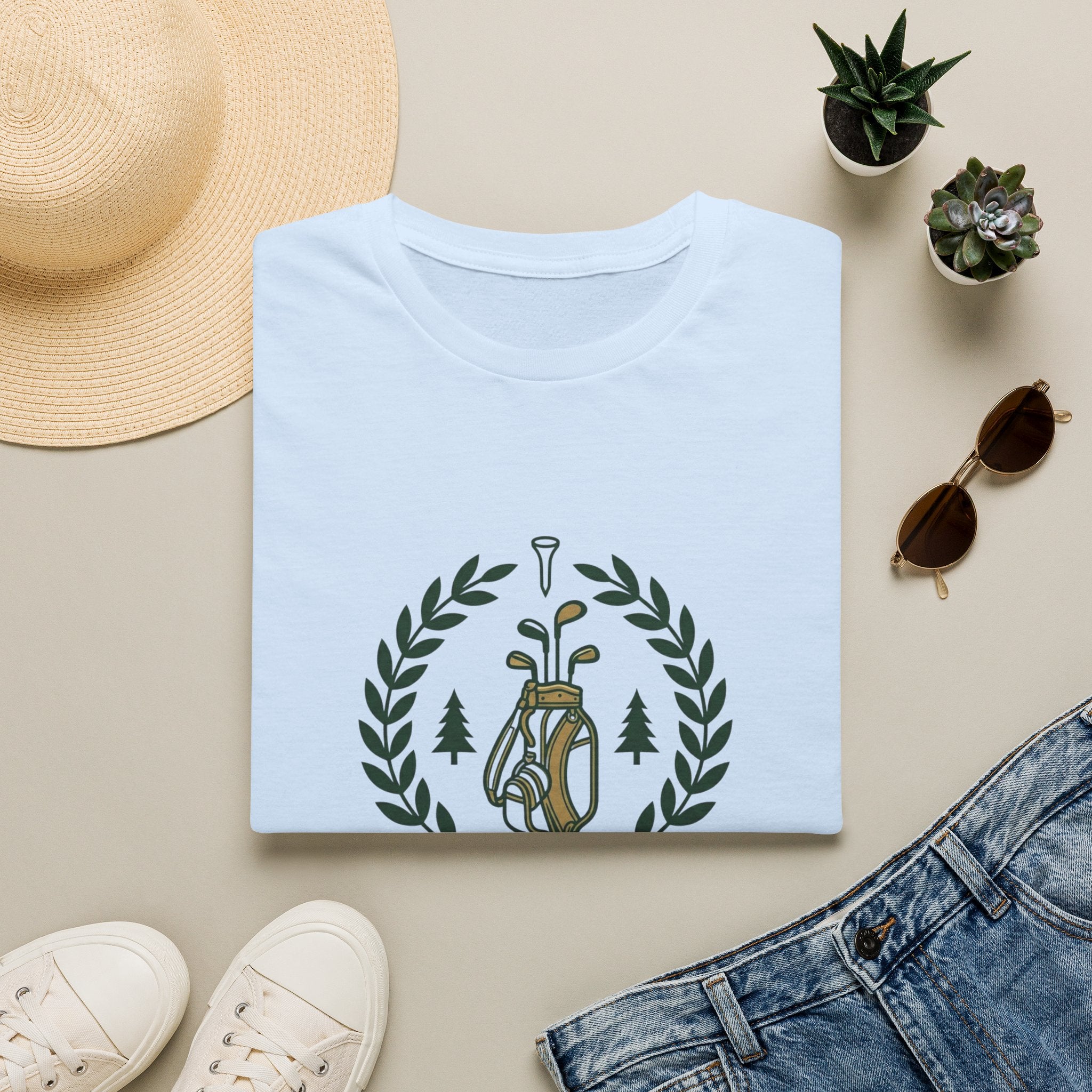 Golf T-Shirt — “The Greatest Sport Ever” Vintage Golf Bag Design