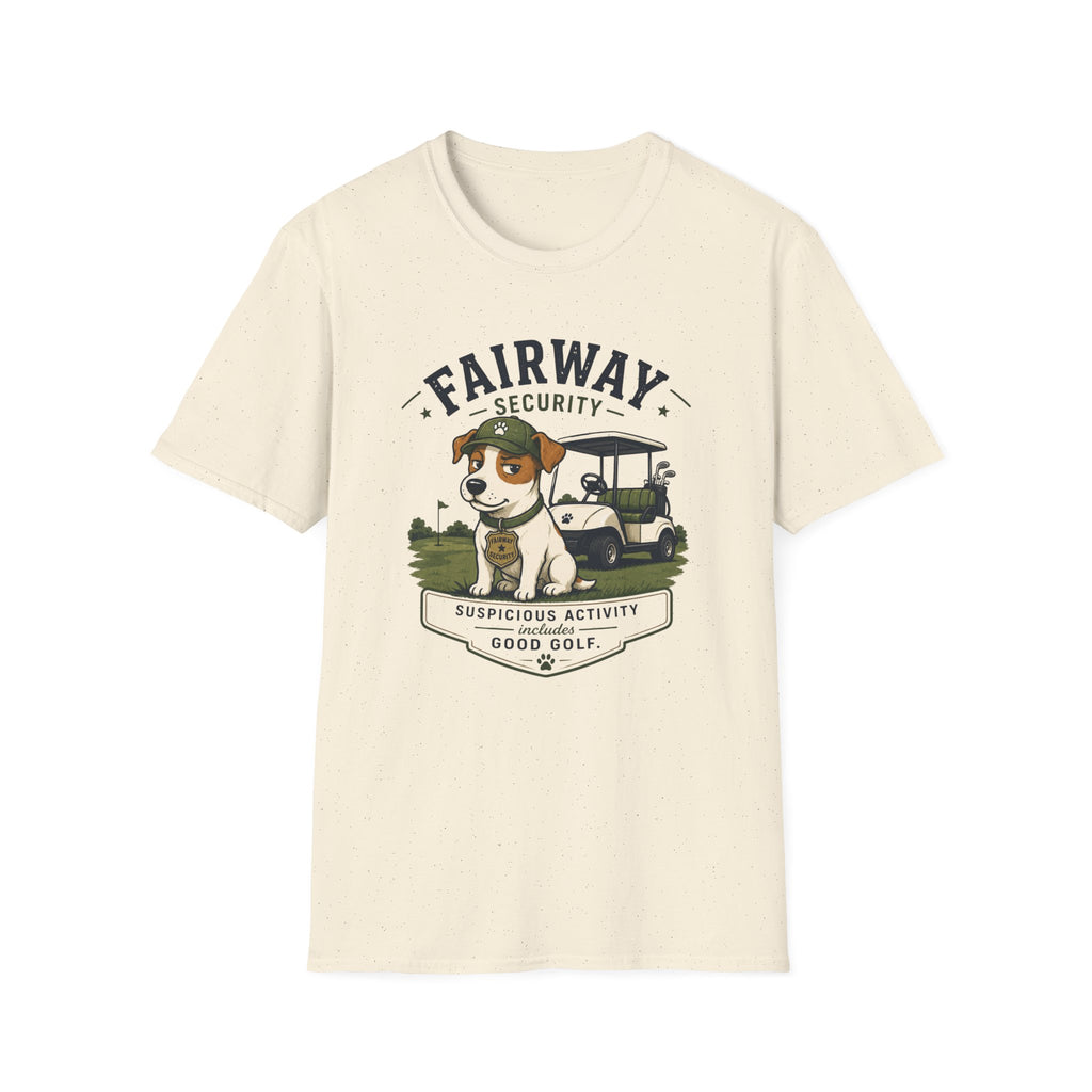 Golf Course Dog T-Shirt — "Fairway Security" Caddy Pup Graphic Tee