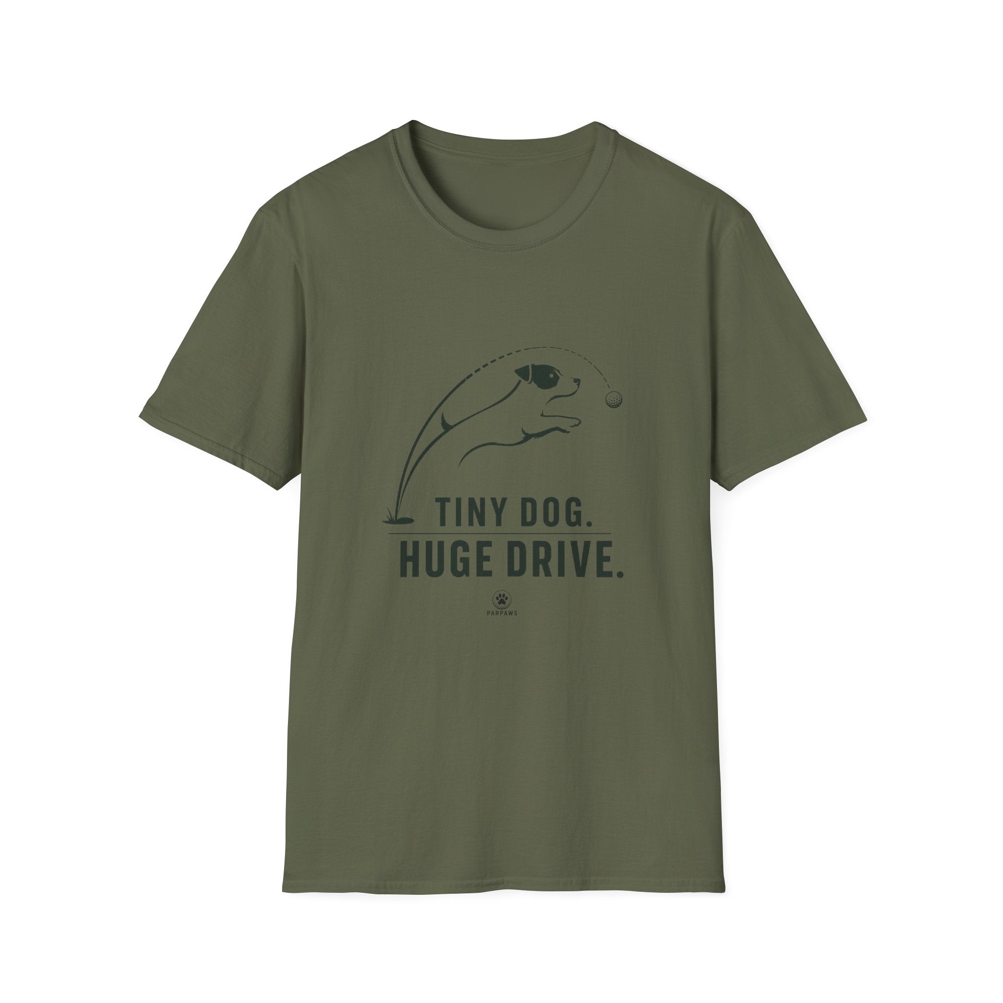 Dog T-Shirt — "Tiny Dog. Huge Drive." Cute Agility Puppy Graphic Tee