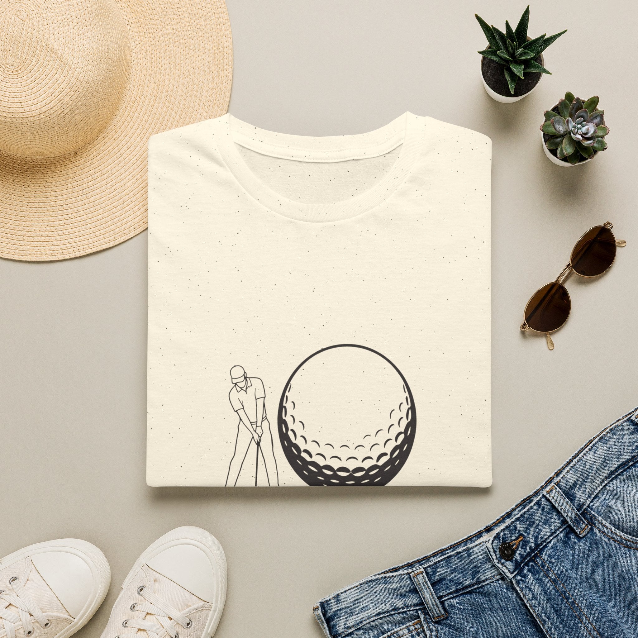 Golf T-Shirt — 'Size Matters' Funny Golf Ball Design, Golfer Gift