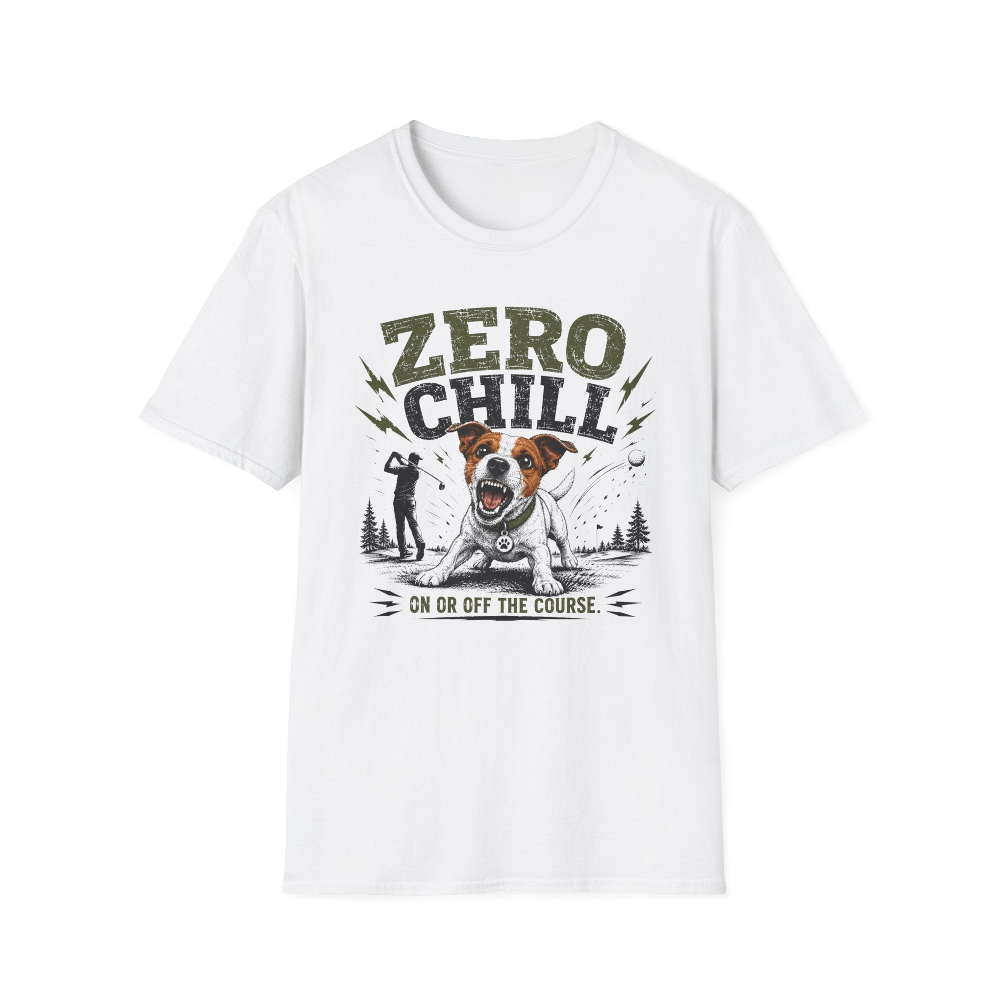 Zero Chill T-Shirt — Funny Golf Dog Graphic Tee for Golfers & Dog Lovers