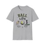 Golf 'Ball Is Life' T-Shirt — Funny Golf Lover Tee with Dog & Golfer Design